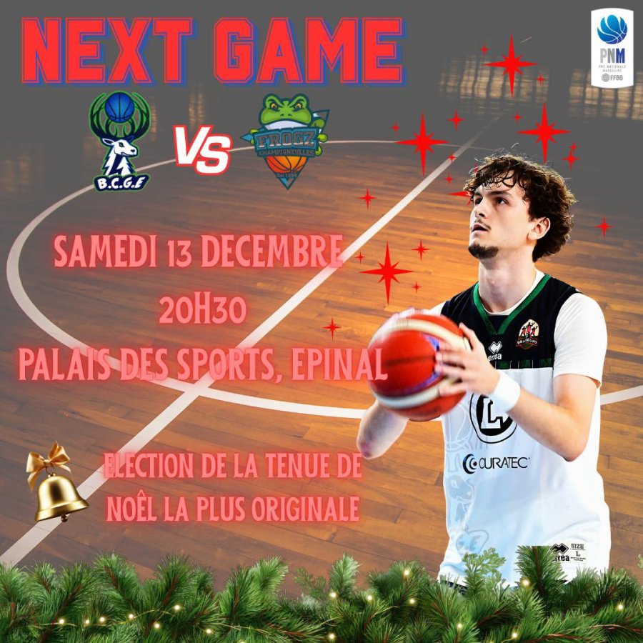 NEXT GAME - Séniors PNM - Samedi 13/12