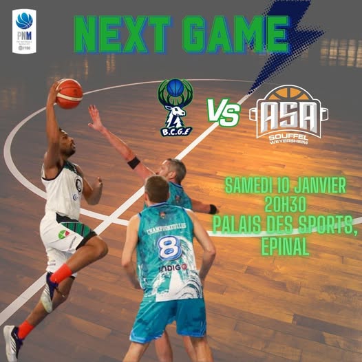 NEXT GAME - Séniors PNM - Samedi 10/01
